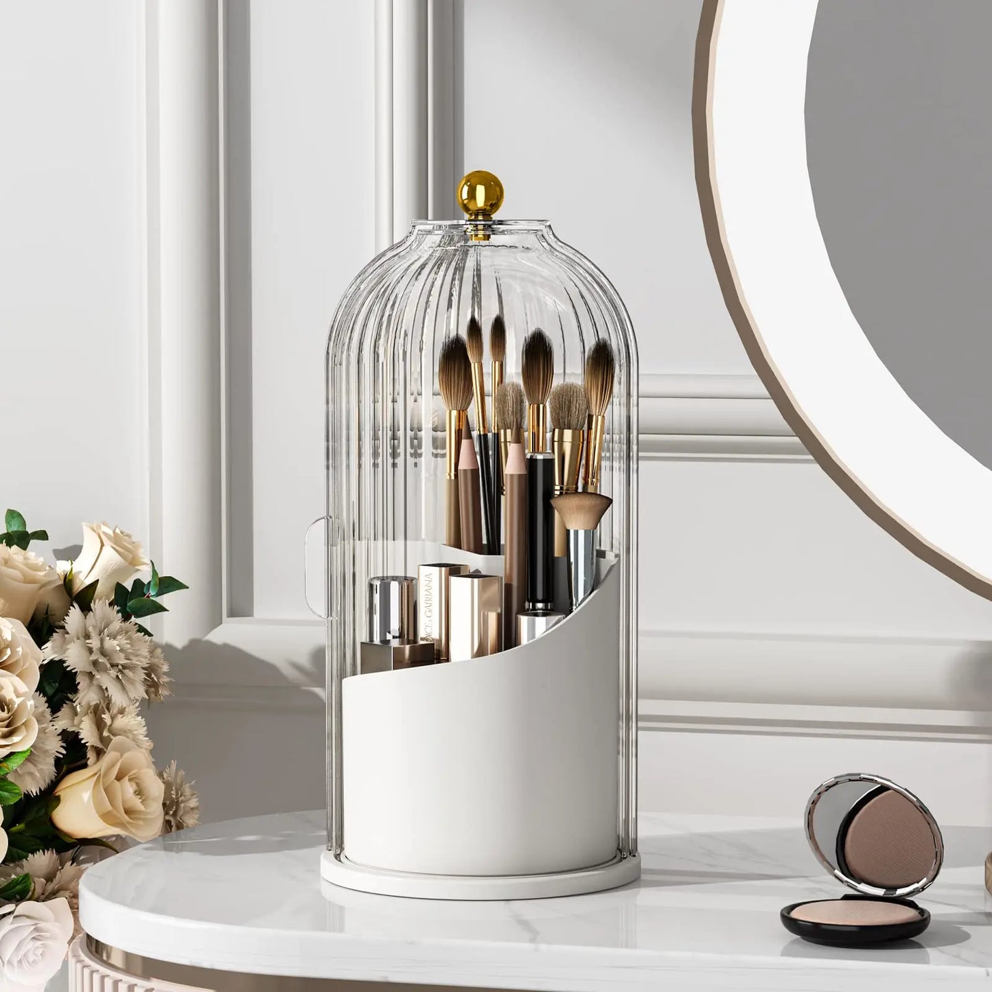 Rotating Makeup Brushes Organizer