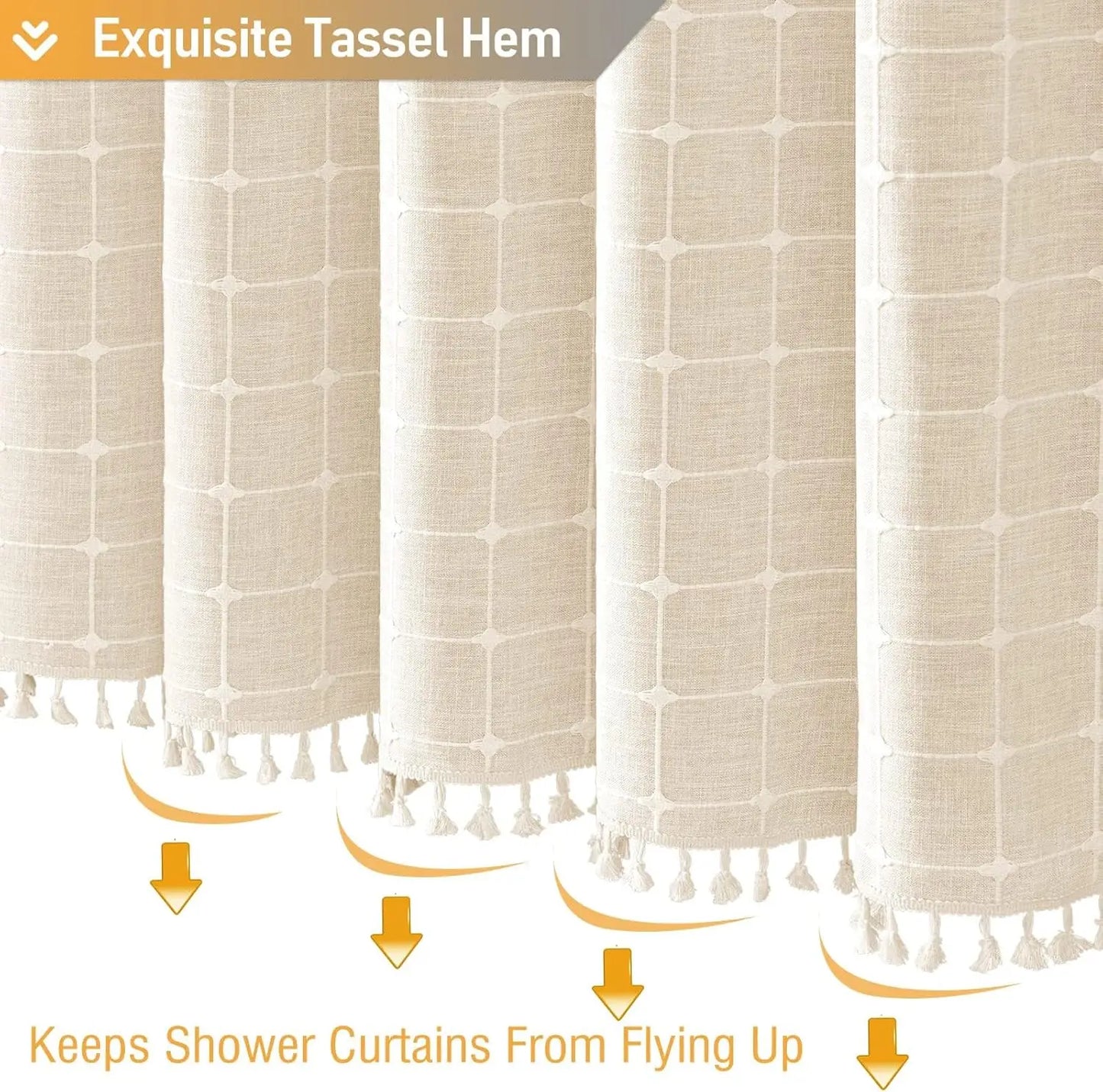 Linen Tassel Shower Curtain
