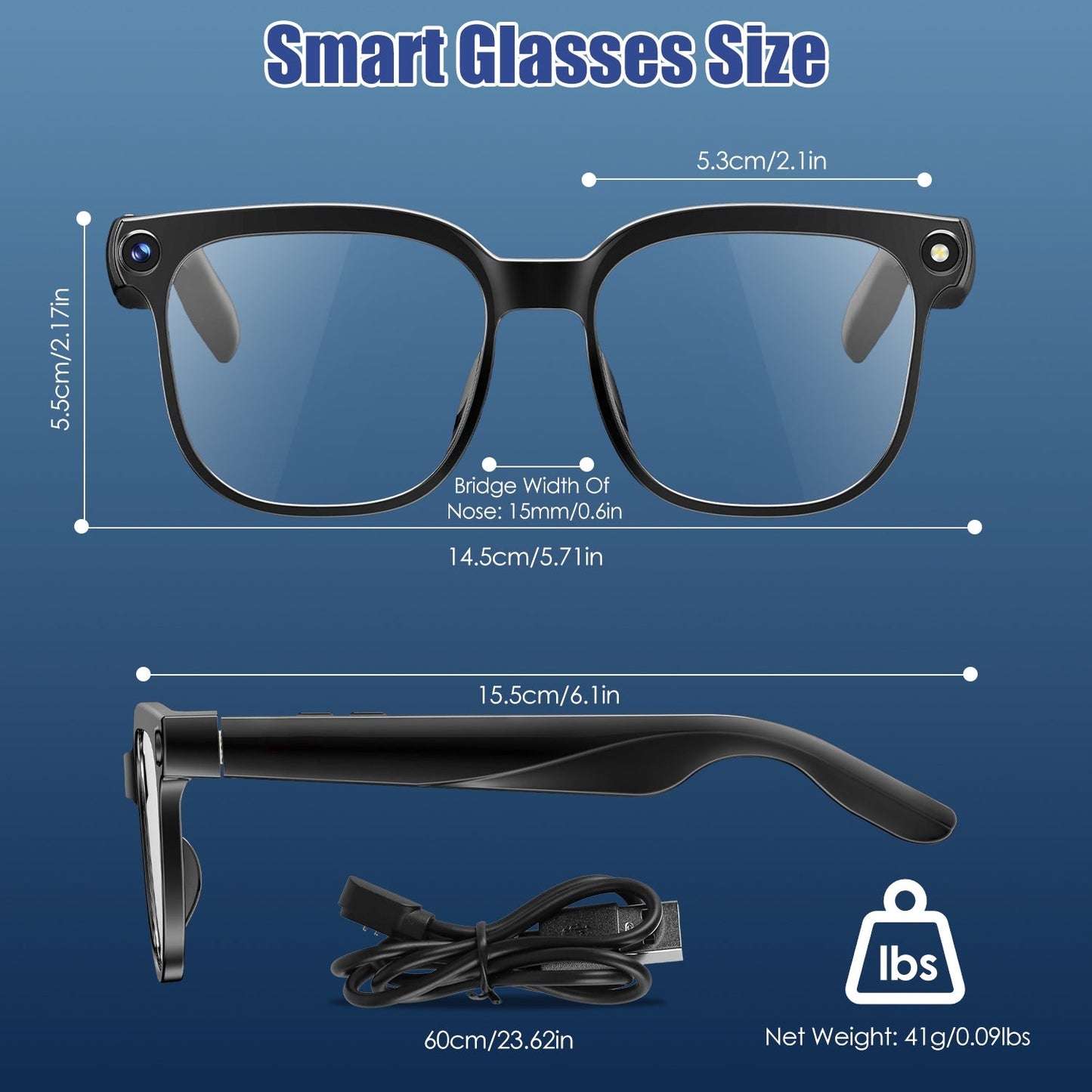 AI Smart Glasses Video Recording Sunglasses with Camera and Audio