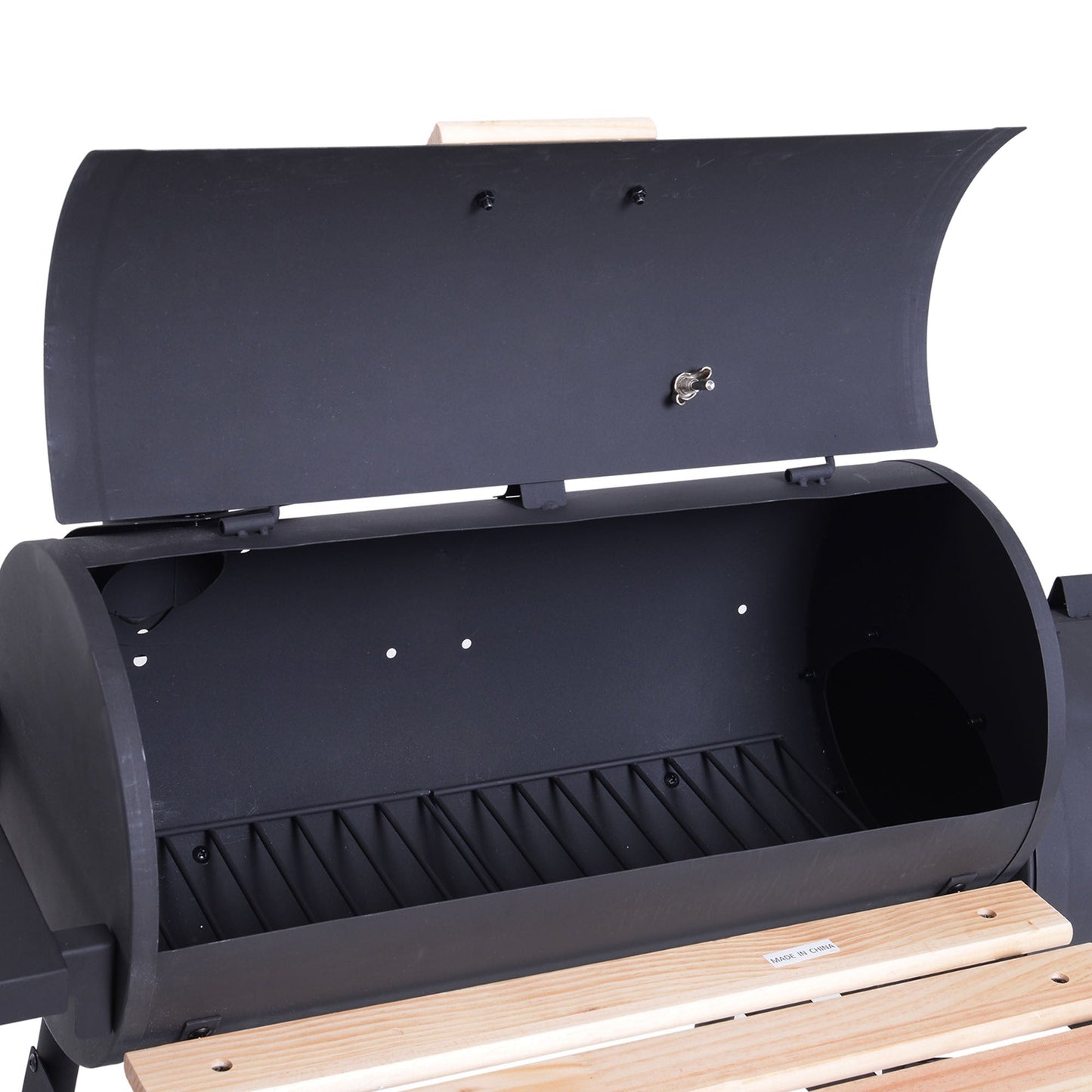 48" Steel Portable Backyard Charcoal BBQ Grill and Offset Smoker Combo