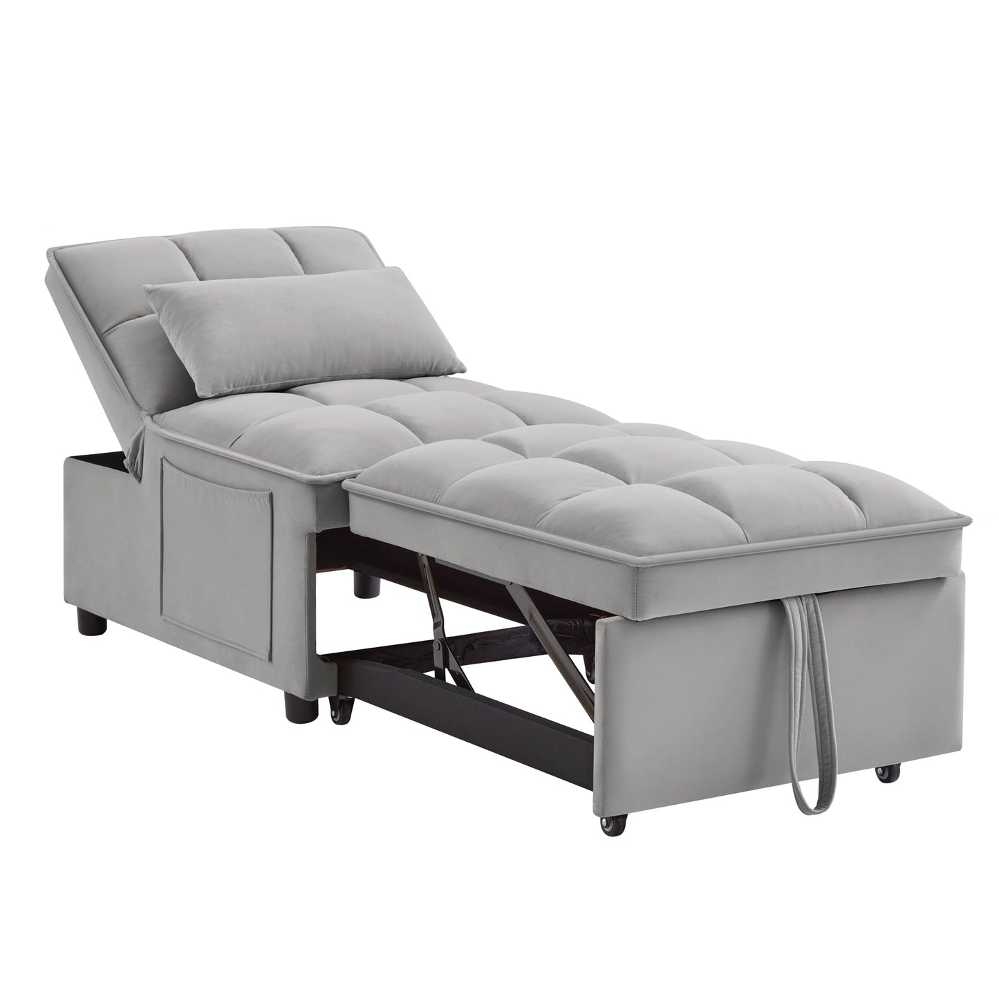 4 in 1 Multi-Function Single Sofa Bed with Storage Pockets