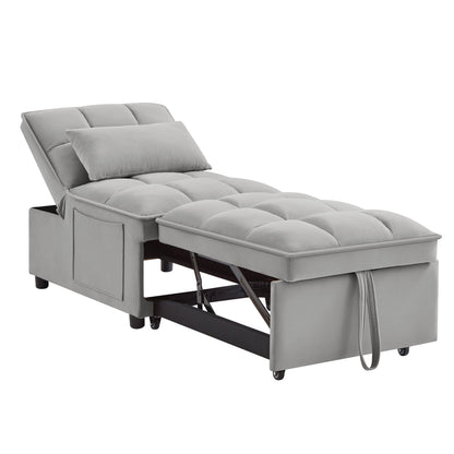 4 in 1 Multi-Function Single Sofa Bed with Storage Pockets