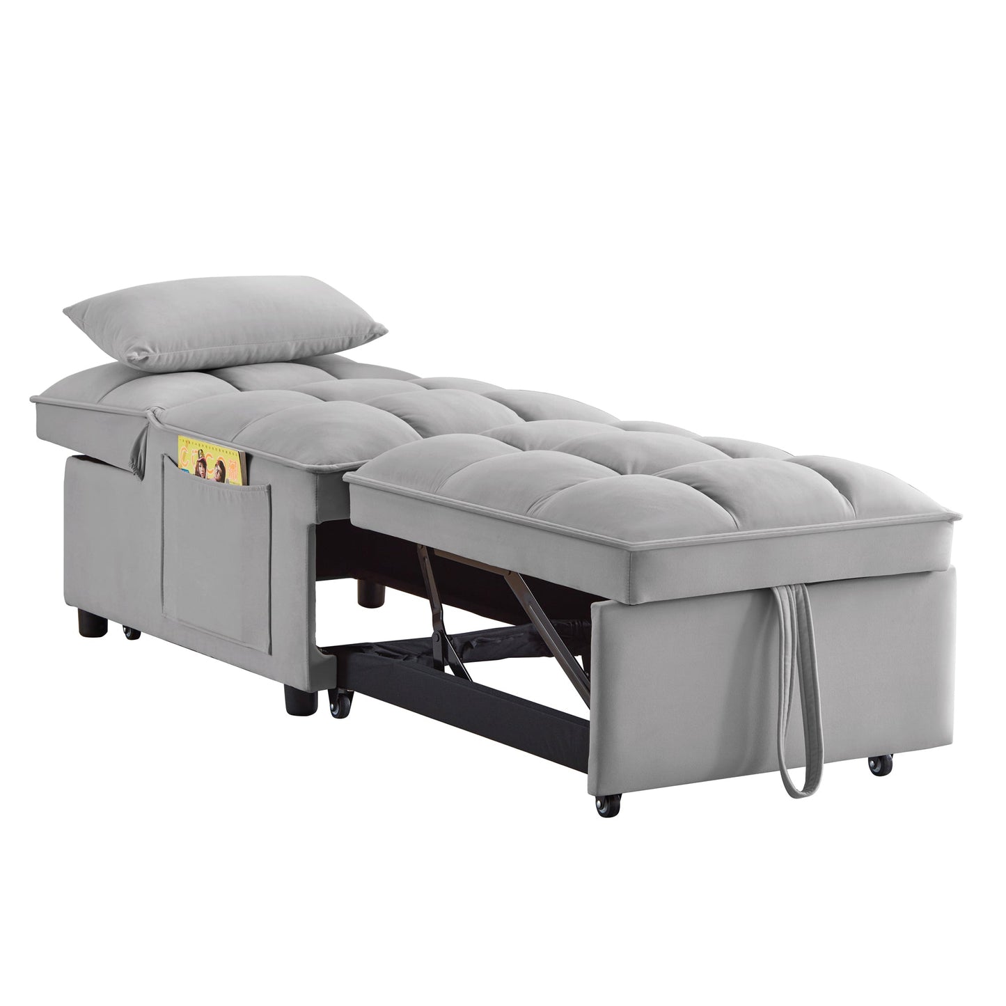 4 in 1 Multi-Function Single Sofa Bed with Storage Pockets