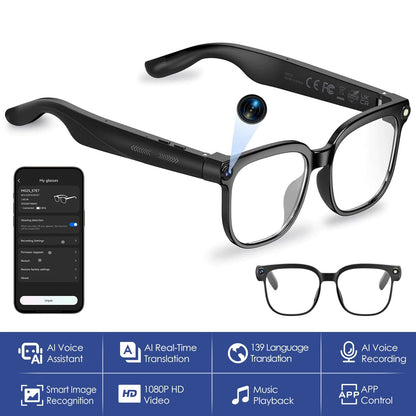 AI Smart Glasses Video Recording Sunglasses with Camera and Audio