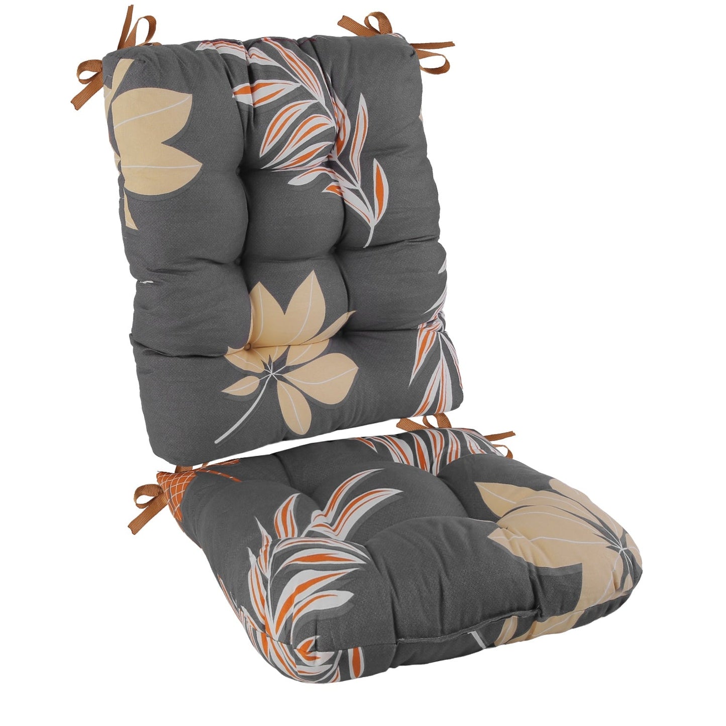 2Pcs Rocking Chair Cushion Upper And Lower Back And Seat Sets with Non-Slip Ties