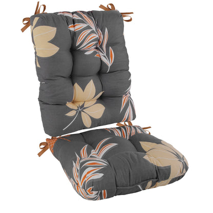 2Pcs Rocking Chair Cushion Upper And Lower Back And Seat Sets with Non-Slip Ties