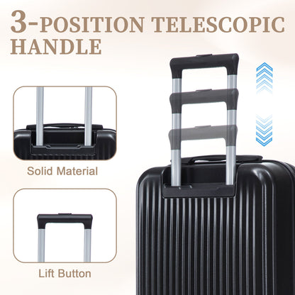 14" & 20"ABS Spinner Wheel Luggage Set with Cosmetic Case