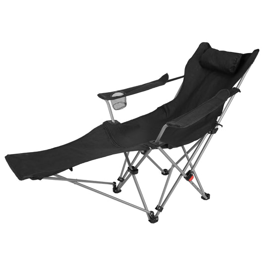 Reclining Camping Chair with Footrest 4-Position Adjustable Folding Chair with footrest