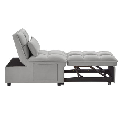4 in 1 Multi-Function Single Sofa Bed with Storage Pockets
