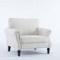 40.16"  Faux Leather Rolled Arm Sofa with Nailhead Trim Beige