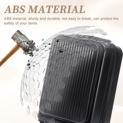 14" & 20"ABS Spinner Wheel Luggage Set with Cosmetic Case