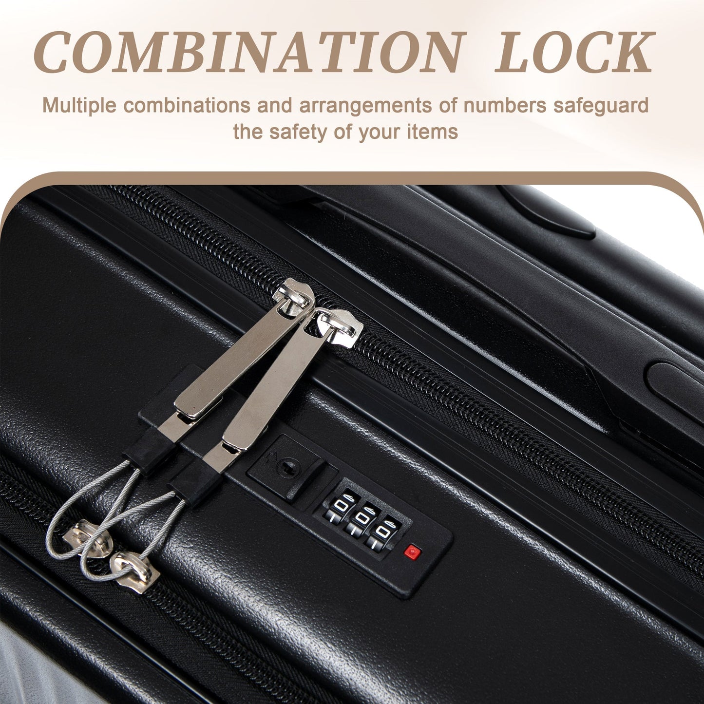 14" & 20"ABS Spinner Wheel Luggage Set with Cosmetic Case