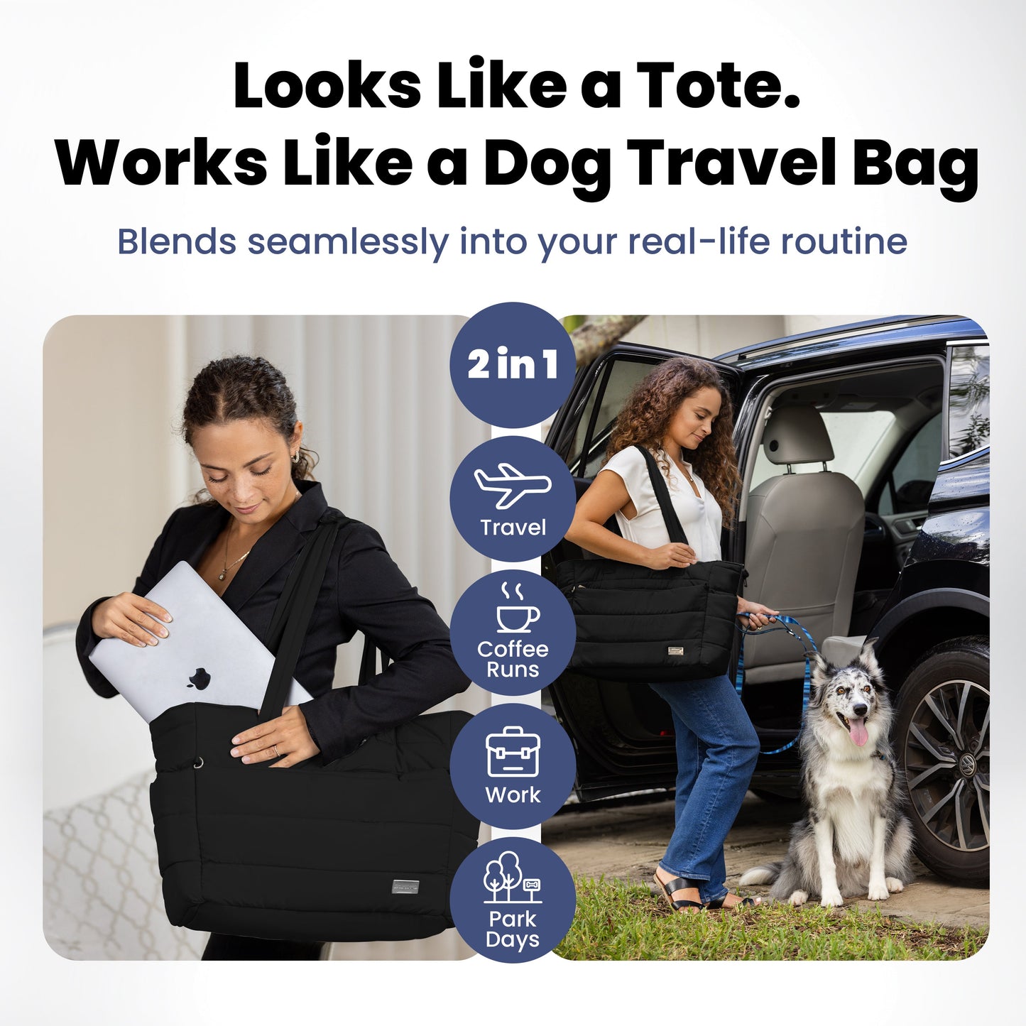 Puffer Dog Travel Bag for Dog Pawents