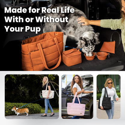 Puffer Dog Travel Bag for Dog Pawents