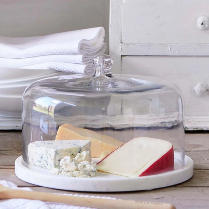 Glass Cloche with Marble Base