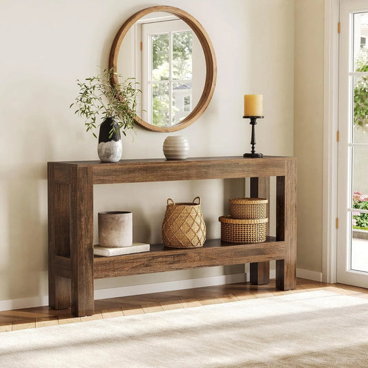 Farmhouse Wood Entryway Table