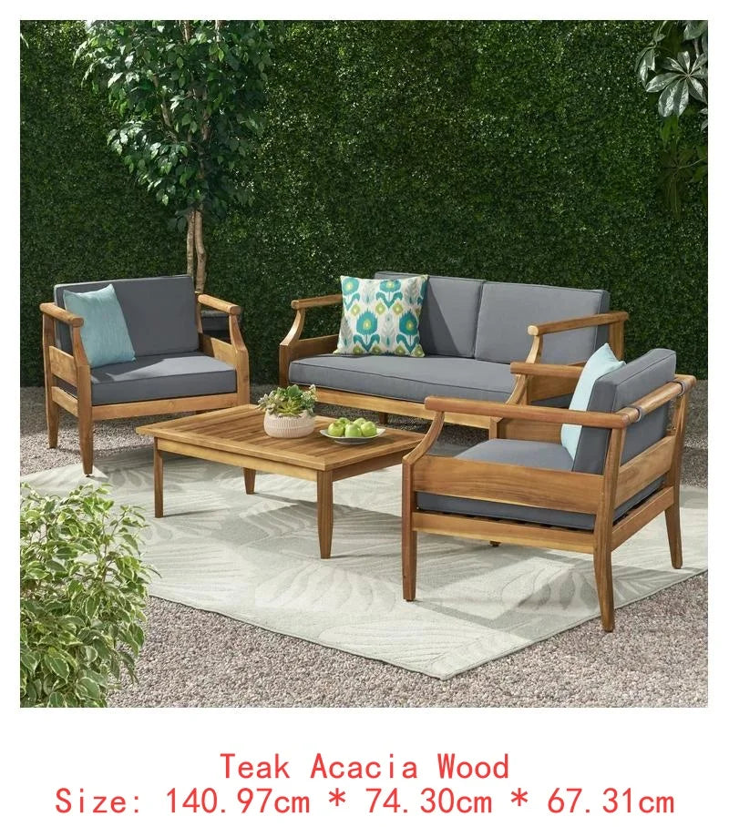 Teak Acacia 4-Seat Patio Set