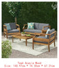 Teak Acacia 4-Seat Patio Set
