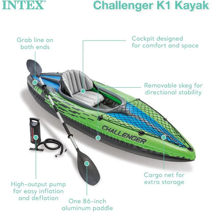 Vinyl Kayak with Inflatable Seat and Backrest