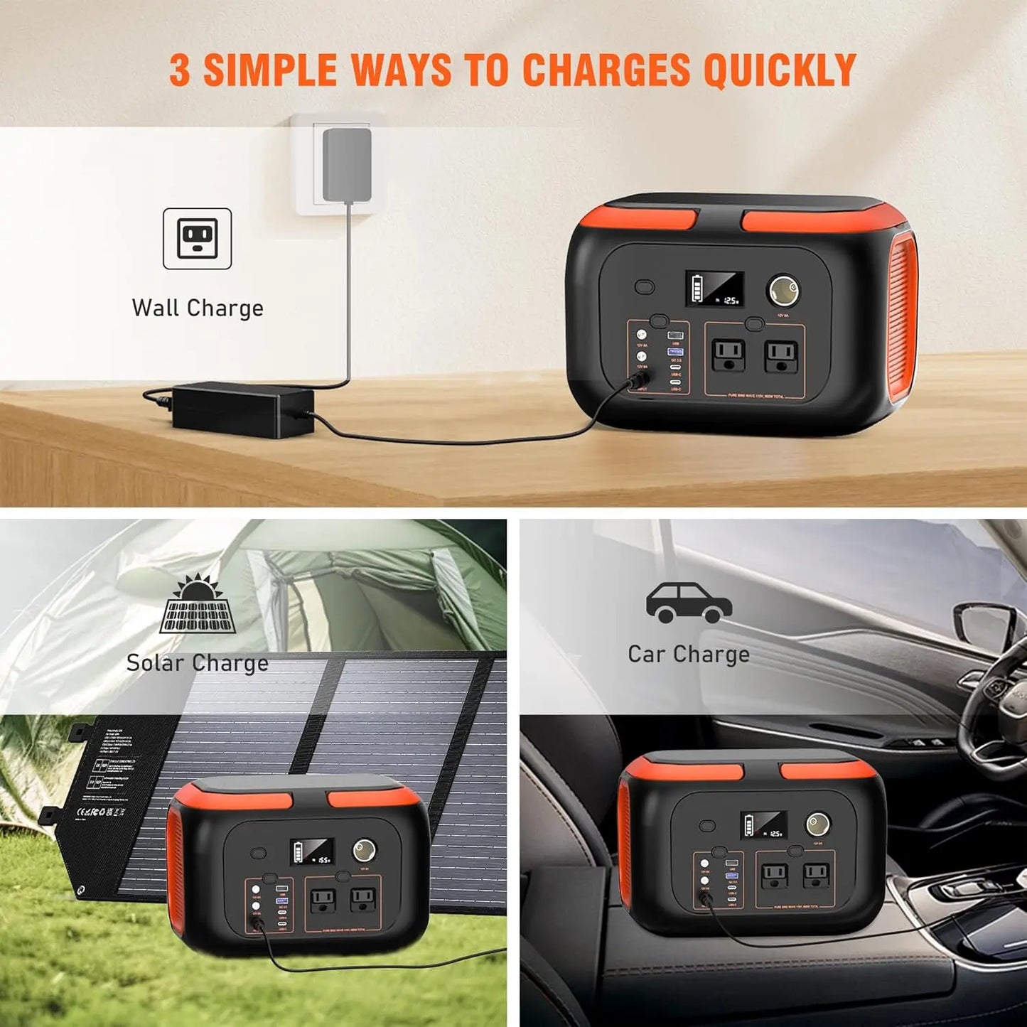 Portable Power Station 600W/300W/200W/120W