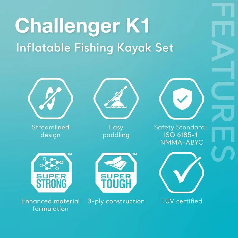Vinyl Kayak with Inflatable Seat and Backrest