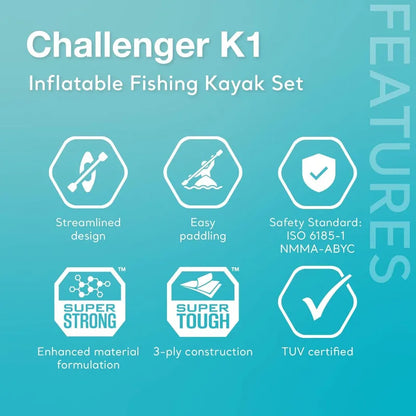 Vinyl Kayak with Inflatable Seat and Backrest