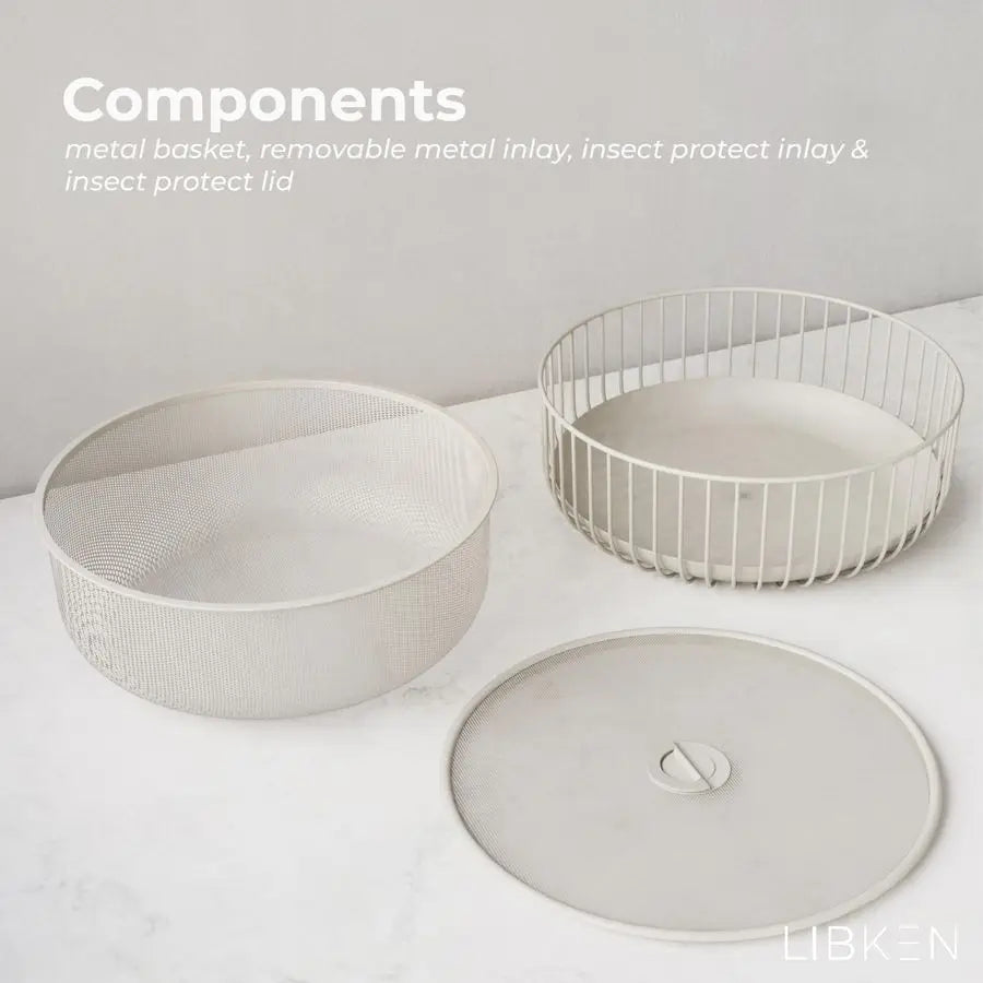 Fruit Bowl with Mesh Lid
