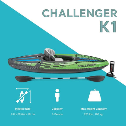 Vinyl Kayak with Inflatable Seat and Backrest