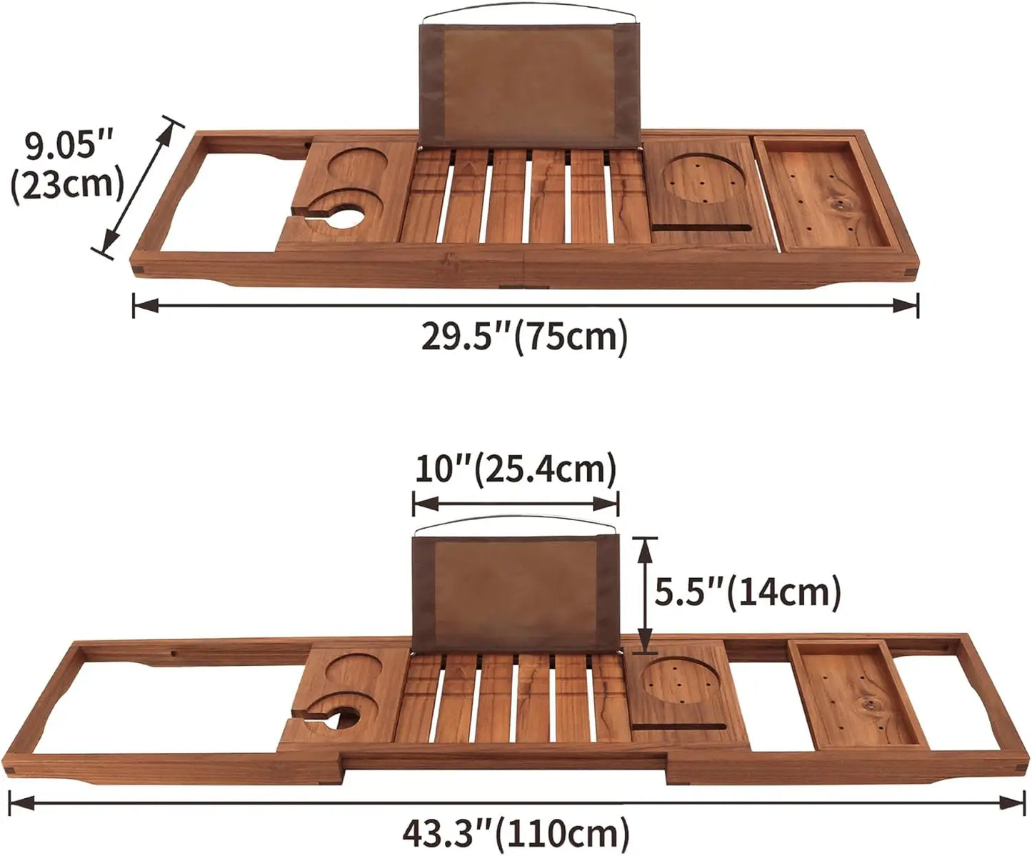 Expandable Teak Bathtub Tray