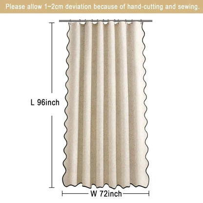 Scalloped Linen Shower Curtain