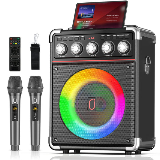 Bluetooth Karaoke Speaker with 2 Microphones