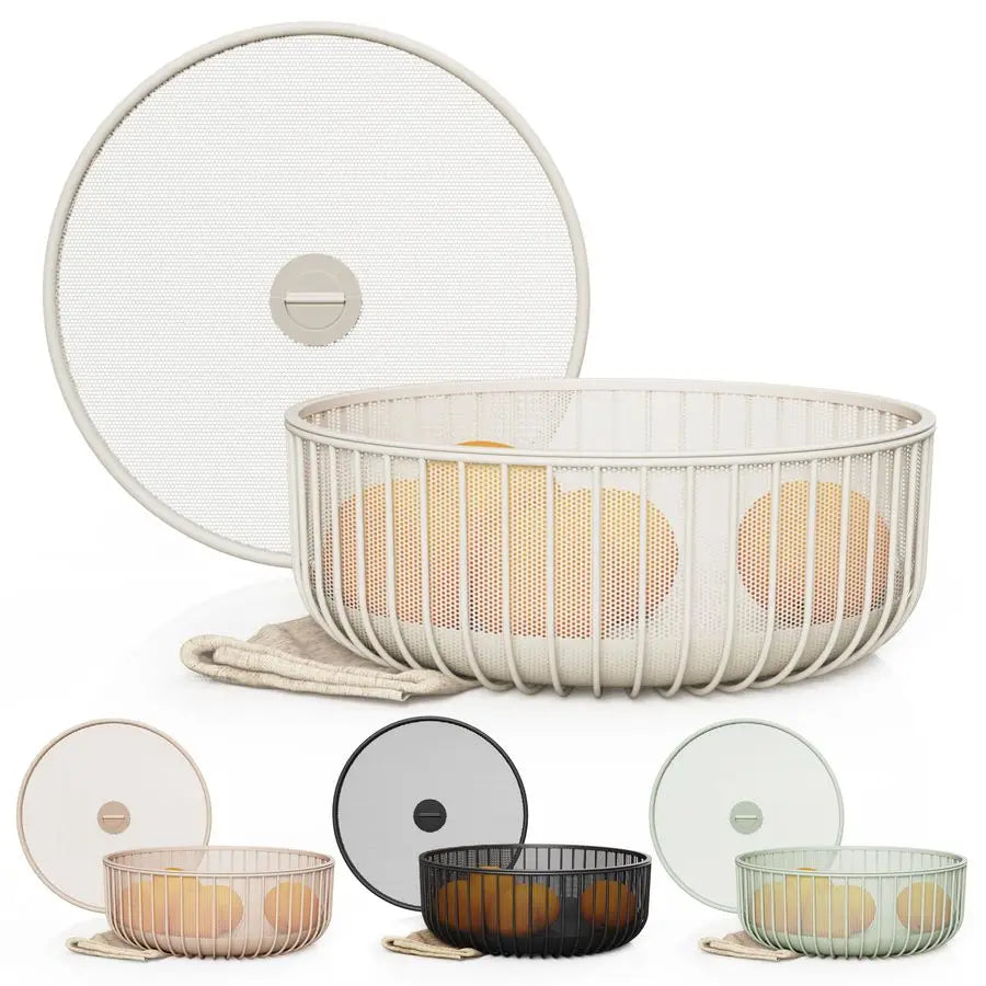 Fruit Bowl with Mesh Lid
