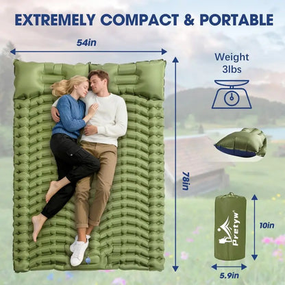Compact Inflatable 2-Person Portable Mat