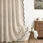 Scalloped Linen Shower Curtain