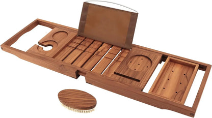 Expandable Teak Bathtub Tray