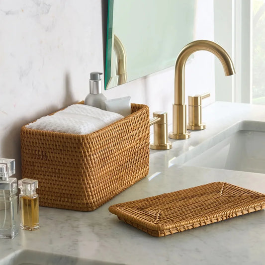 Rattan Organizer Basket with Lid