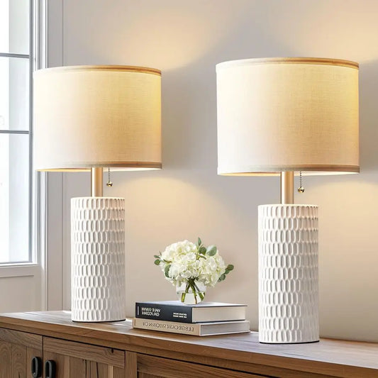 Farmhouse Table Lamps - Set of 2