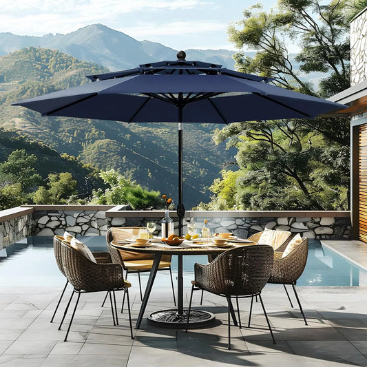 10ft 3 Tier Auto-tilt Patio Umbrella