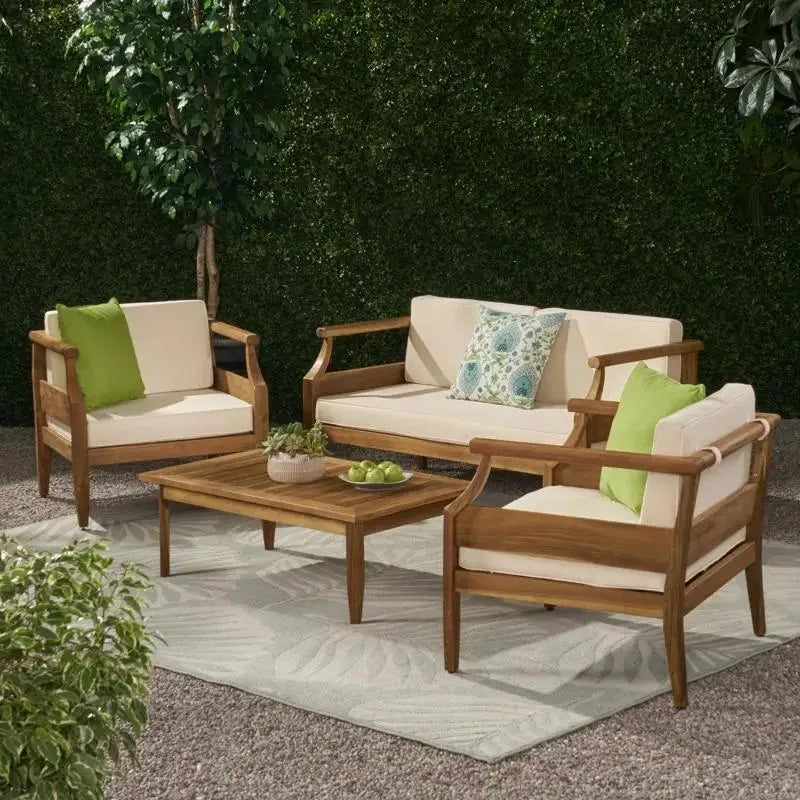 Teak Acacia 4-Seat Patio Set