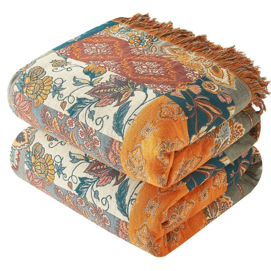 60x80 Soft Muslin Blanket with Floral Print