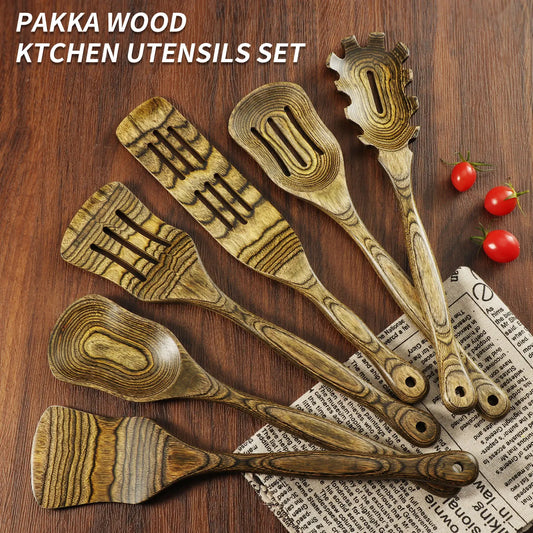  Wooden Kitchen Utensil Set