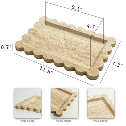 Scalloped Marble Vanity Tray