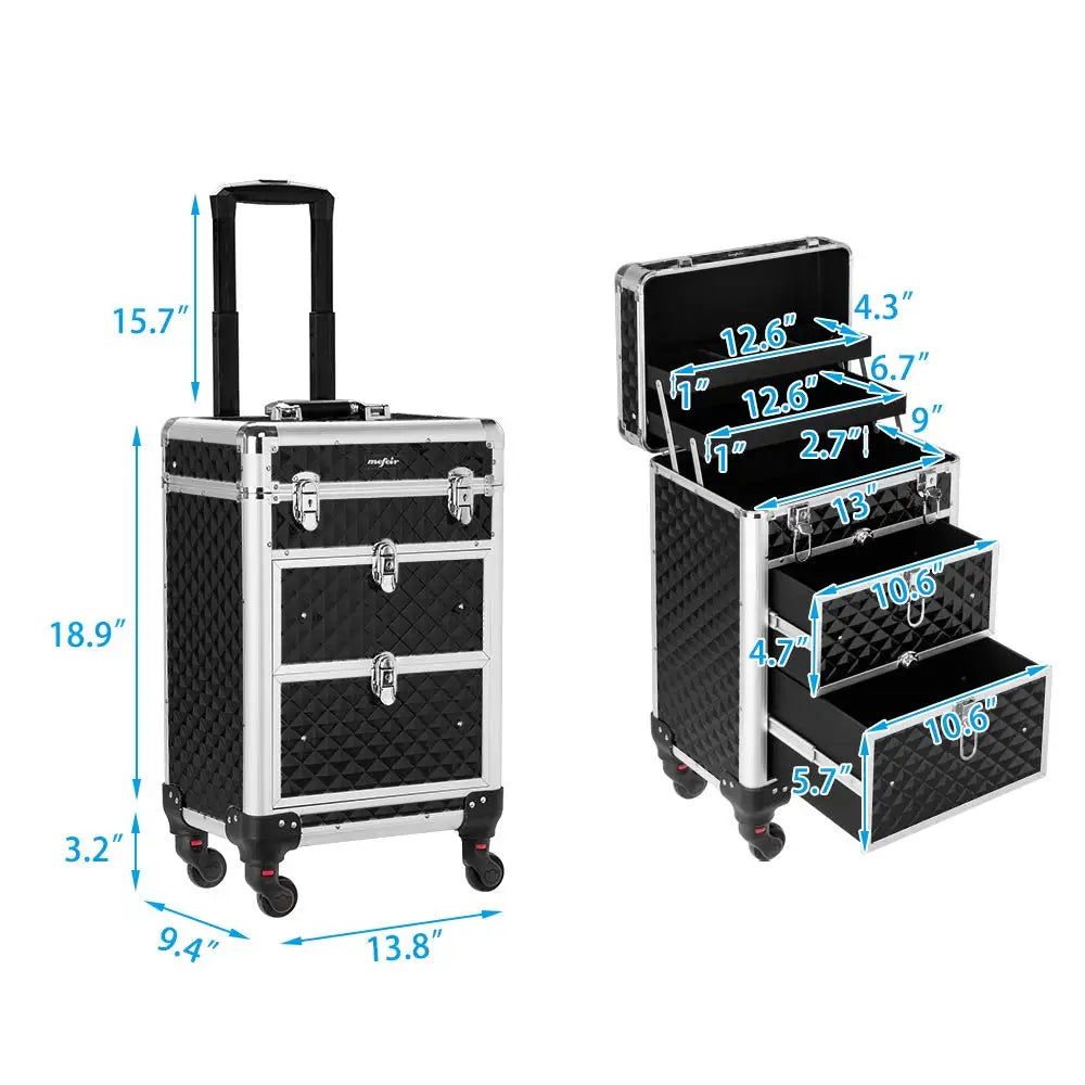 Rolling Makeup Case with Lock