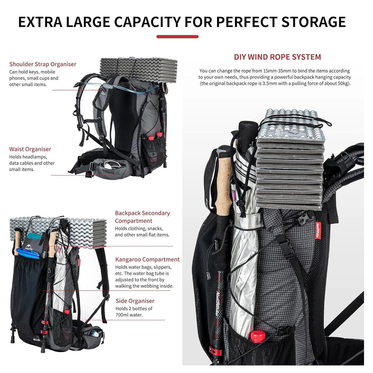 Waterproof Hiking Backpack With Rain Cover
