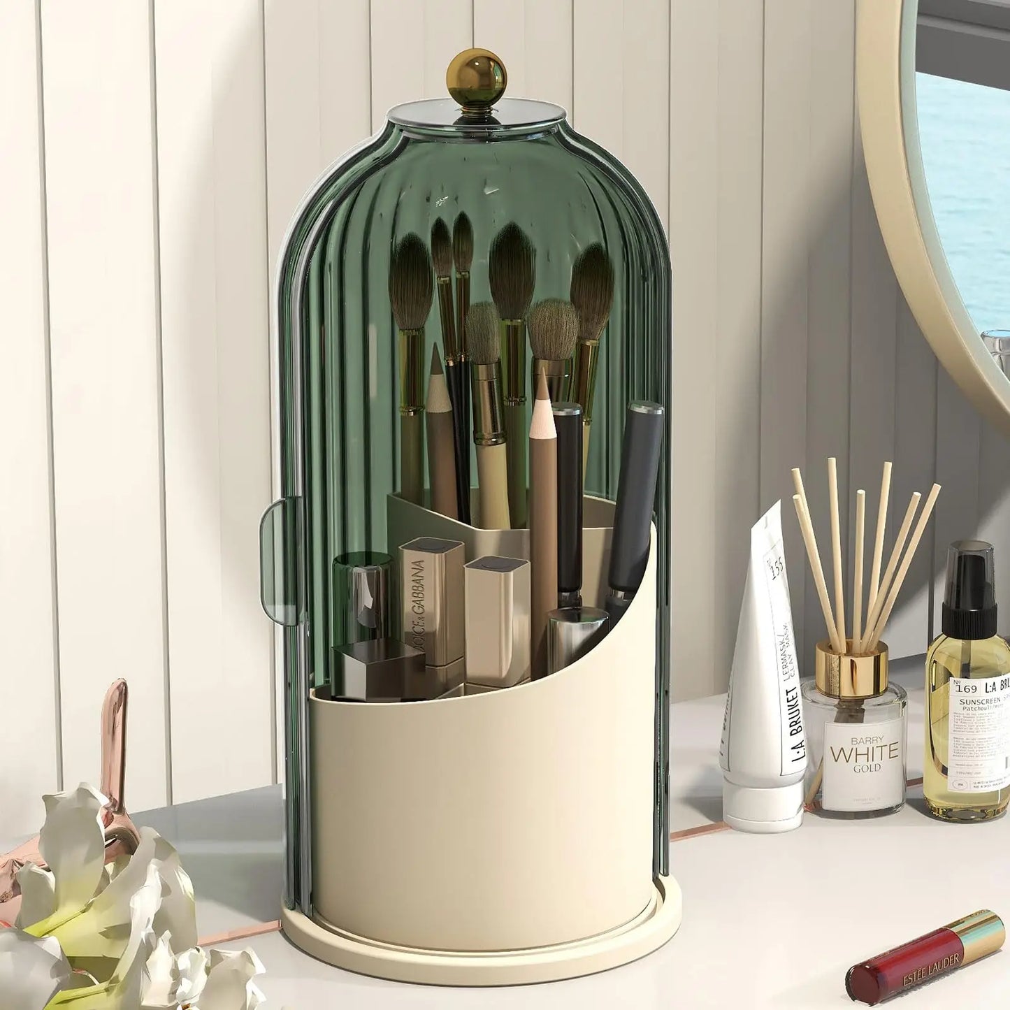 Rotating Makeup Brushes Organizer