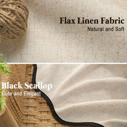 Scalloped Linen Shower Curtain