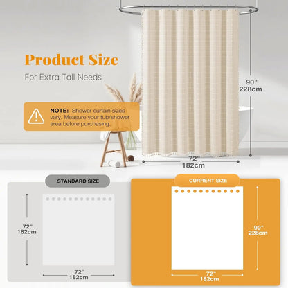 Linen Tassel Shower Curtain
