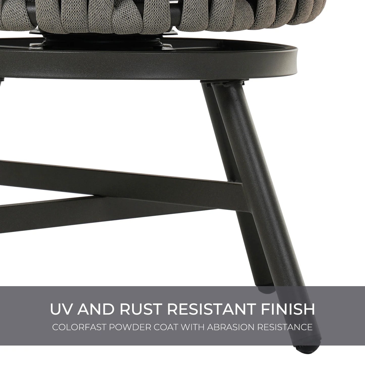 Swivel Rope Wicker Chairs - Set of 2