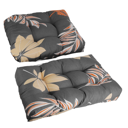 2Pcs Rocking Chair Cushion Upper And Lower Back And Seat Sets with Non-Slip Ties