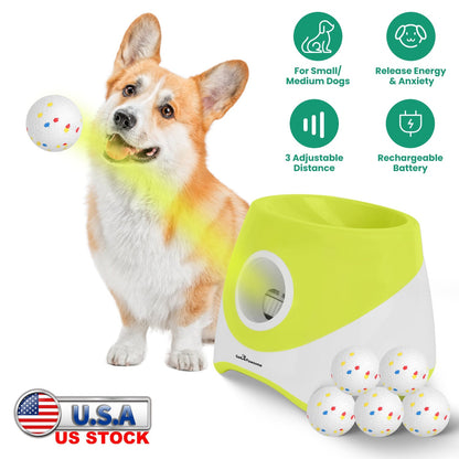 Automatic Dog Ball Launcher -Rechargeable for Small/Medium Dogs